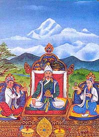 The Great King Songtsen Gampo with his Nepalese and Chinese Queen